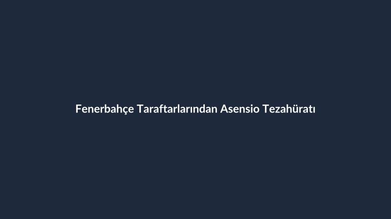 Fenerbahçe Taraftarlarından Asensio Tezahüratı