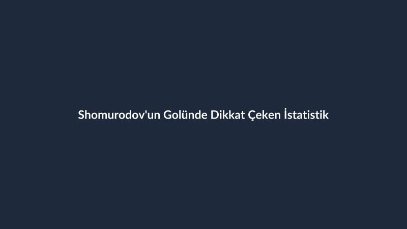Shomurodov'un Golünde Dikkat Çeken İstatistik