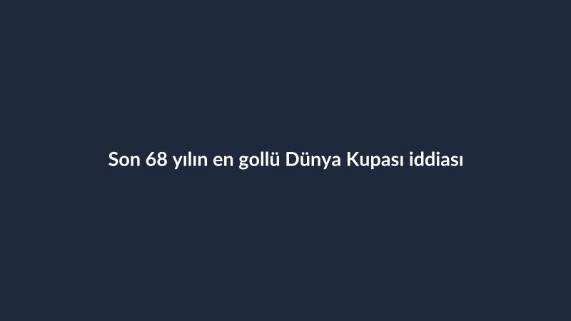 Son 68 yılın en gollü Dünya Kupası iddiası
